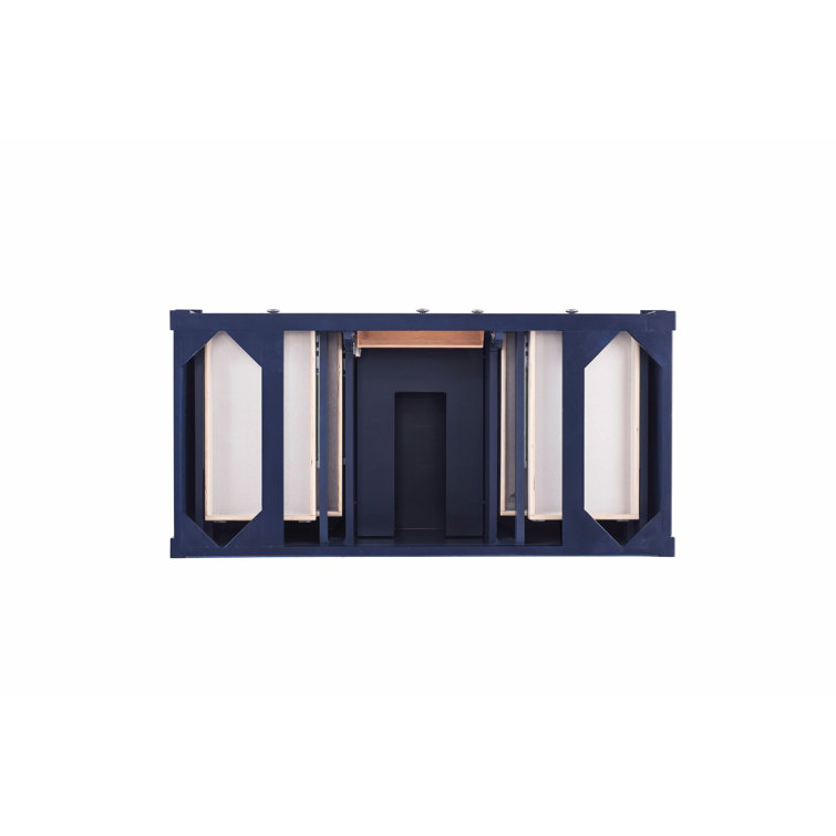 Victory Blue 48'' Transitional Solid Wood Single Vanity