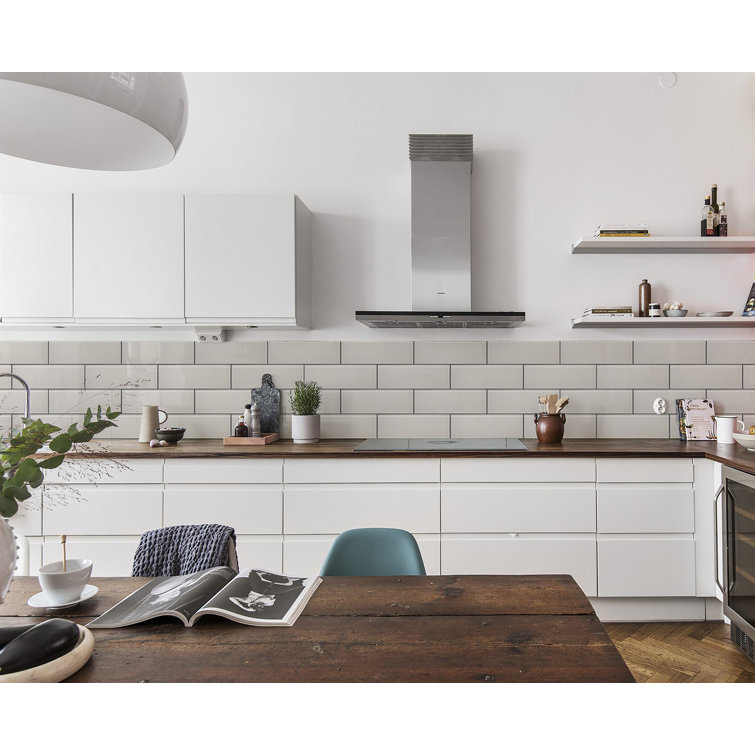 Ivory Polished Glass Subway Tile for Walls and Backsplashes