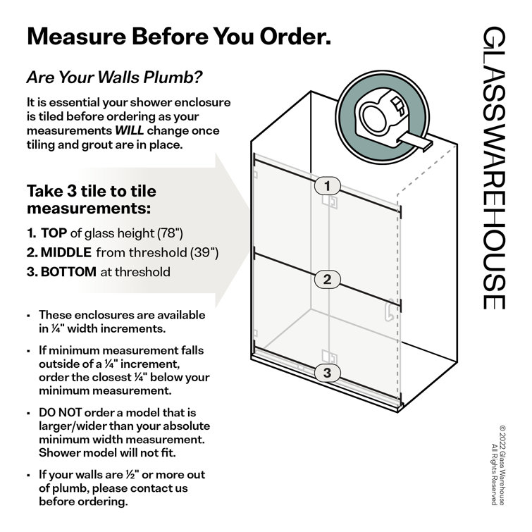 Halo 60" x 78" Frameless Clear Glass Hinged Shower Door in Brushed Nickel
