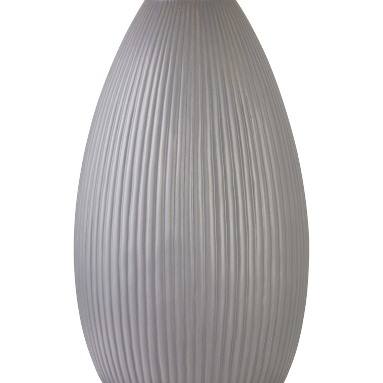 Gray Ceramic Table Lamp Set with Oatmeal Shades