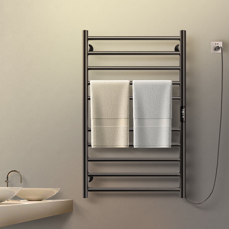 Wall Mount Electric Towel Warmer 10 Bars Heated Towel Rack