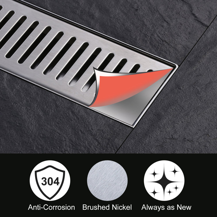 24 Inch Brushed Nickel Stainless Steel Linear Shower Drain