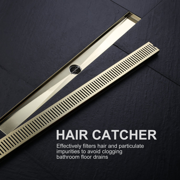 32 Inch Gold Stainless Steel Linear Shower Drain Kit