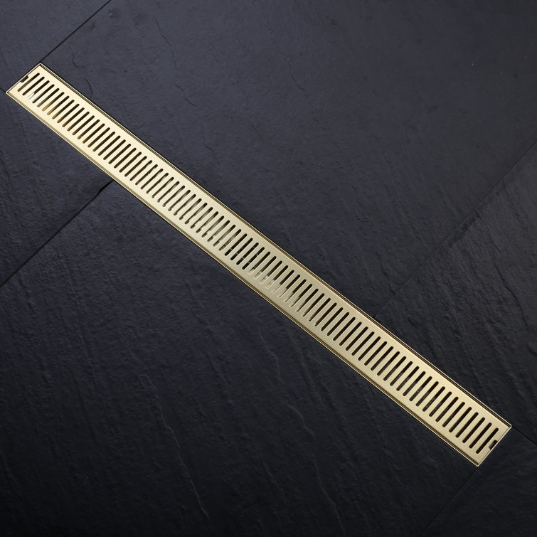 32 Inch Gold Stainless Steel Linear Shower Drain Kit