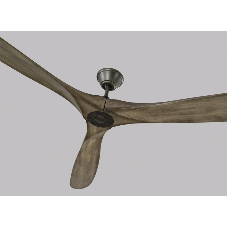 88" Aged Pewter Ceiling Fan with Light Grey Weathered Oak Blades