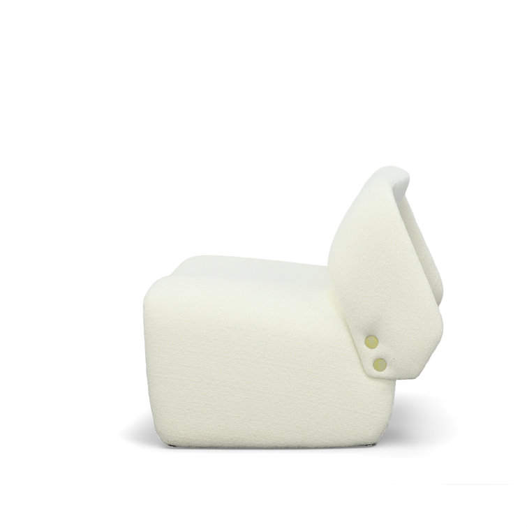 Selina White Upholstered Barrel Lounge Chair