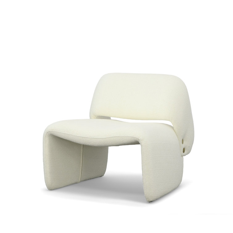 Selina White Upholstered Barrel Lounge Chair