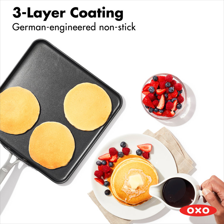 OXO 11" Black Non-Stick Aluminum Griddle with Stainless Steel Handle