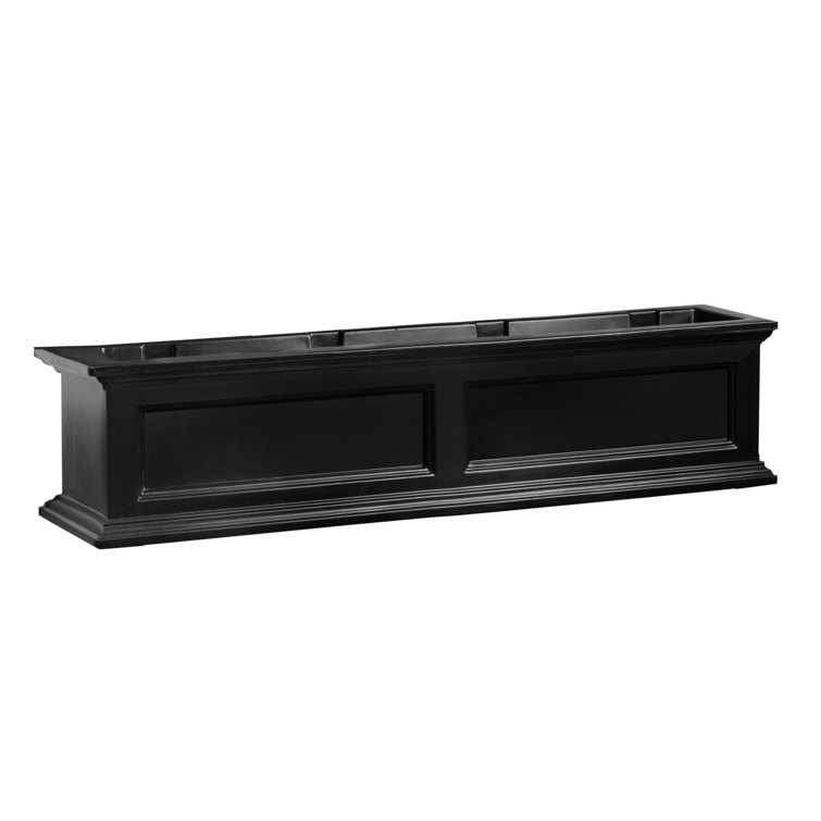 Black Resin 60" Window Box Planter with Water Reservoir