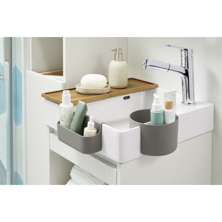 Spacity Dual-Sided Natural Bamboo Wall Mount Storage Tray