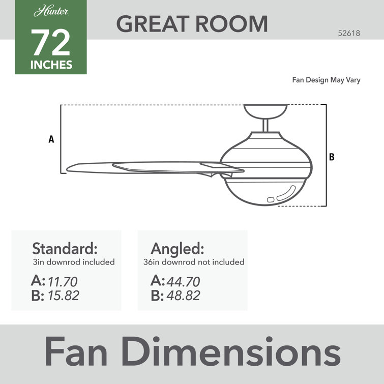 Overton Matte Black 72" 10-Blade Ceiling Fan with LED Light