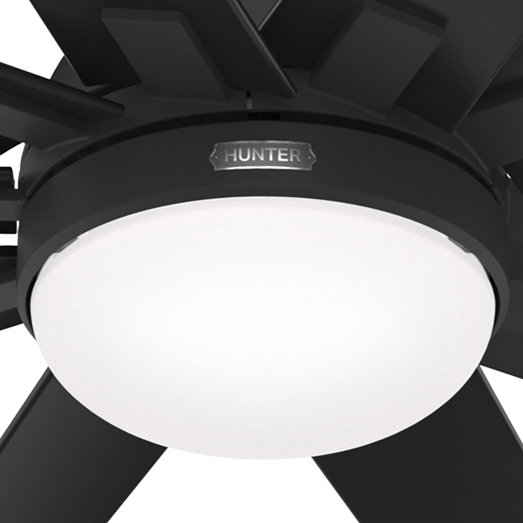 Overton Matte Black 72" 10-Blade Ceiling Fan with LED Light