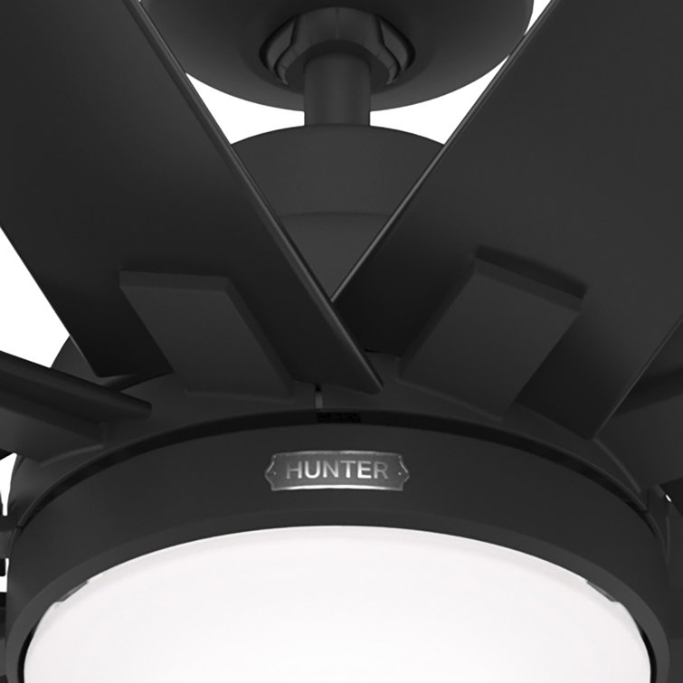 Overton Matte Black 72" 10-Blade Ceiling Fan with LED Light