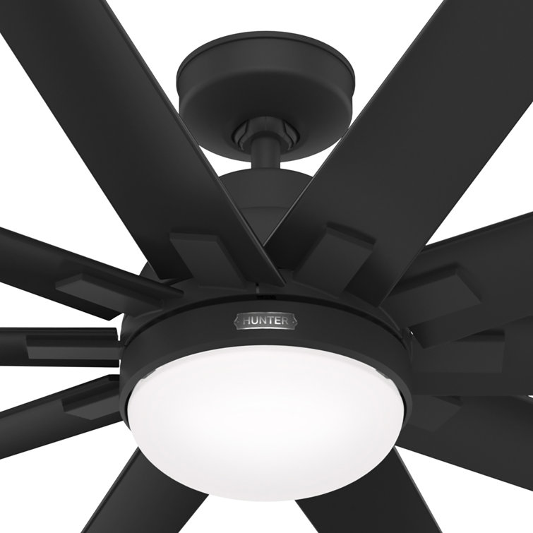 Overton Matte Black 72" 10-Blade Ceiling Fan with LED Light