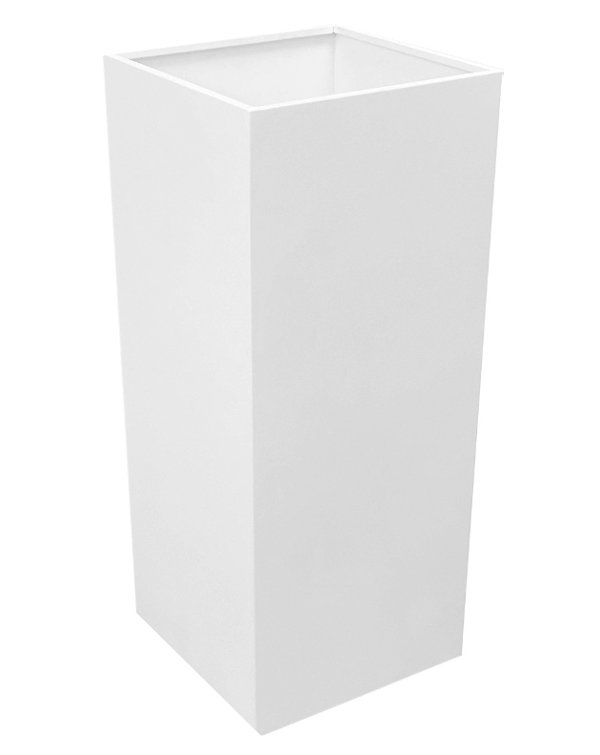 White Tapered Metal Pedestal Planter Stand