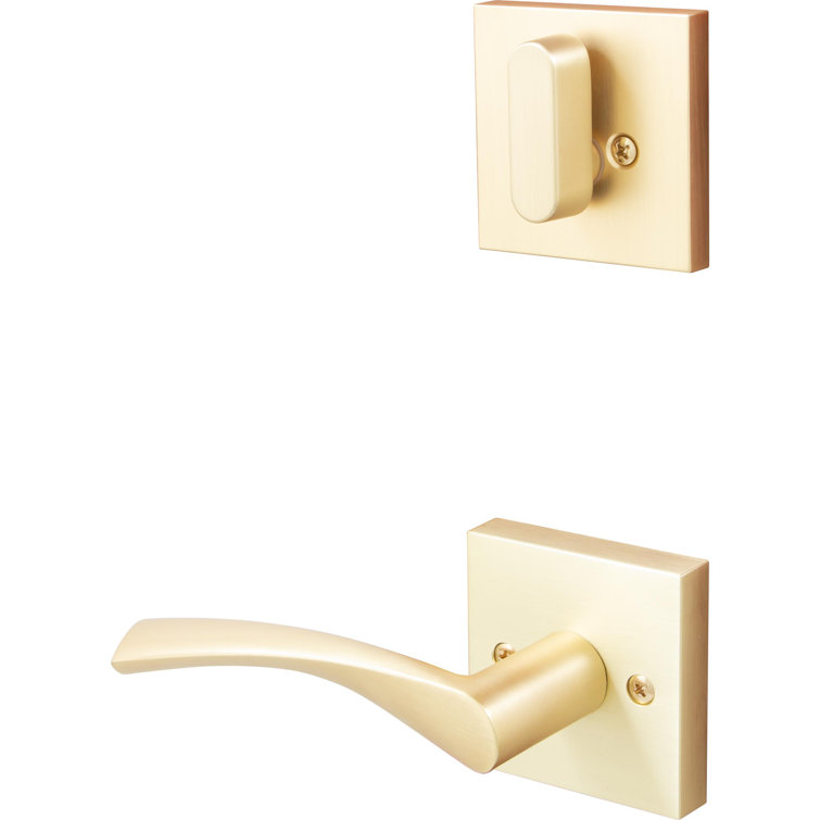Satin Brass Right Hand Lever Interior Door Handle Set