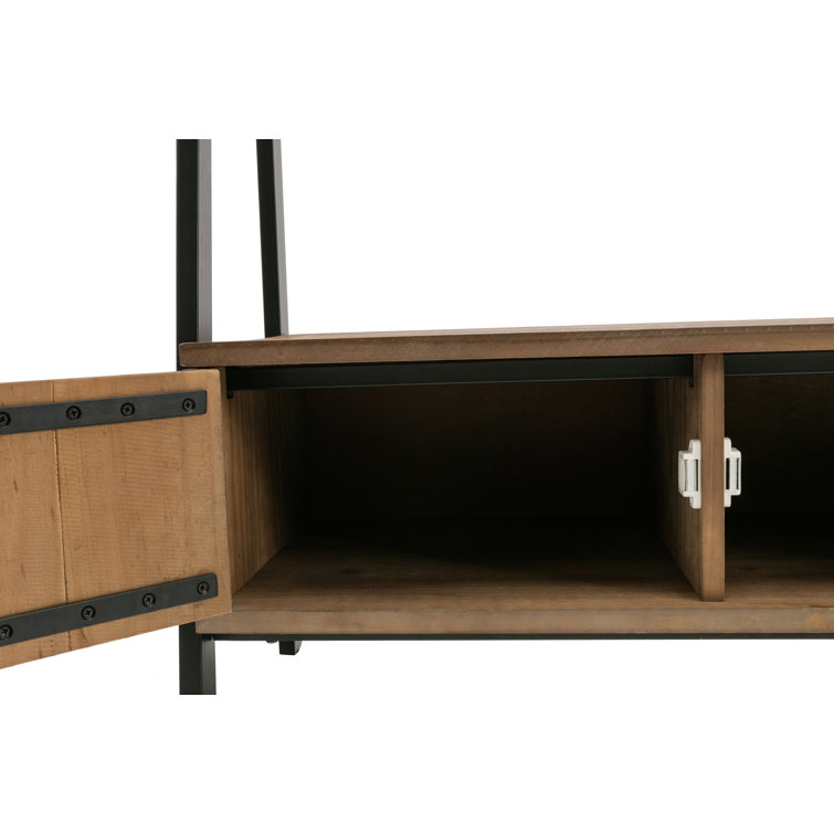 Carlton Mid-Century Natural Fir Hall Tree with Storage