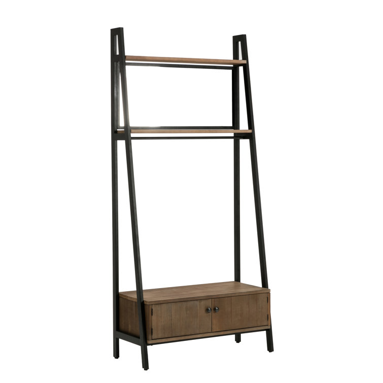 Carlton Mid-Century Natural Fir Hall Tree with Storage