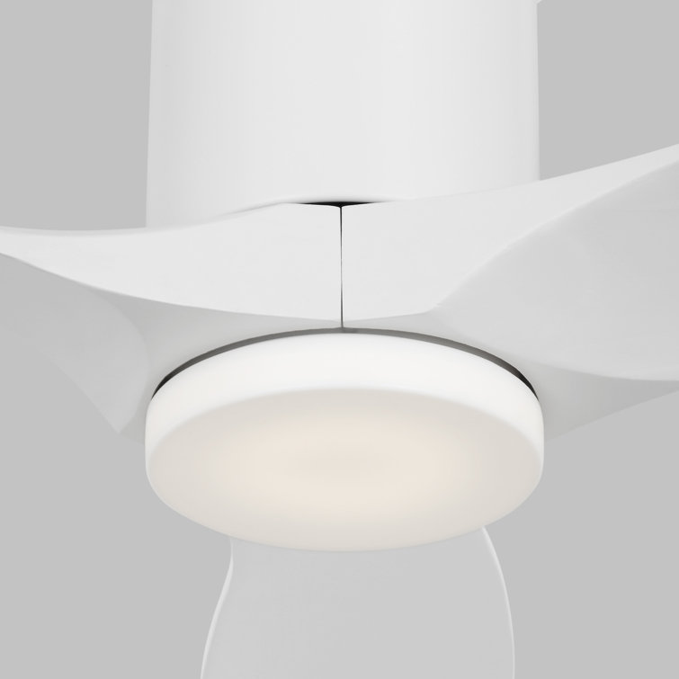 52'' Matte White Acrylic Ceiling Fan with LED Light and Remote