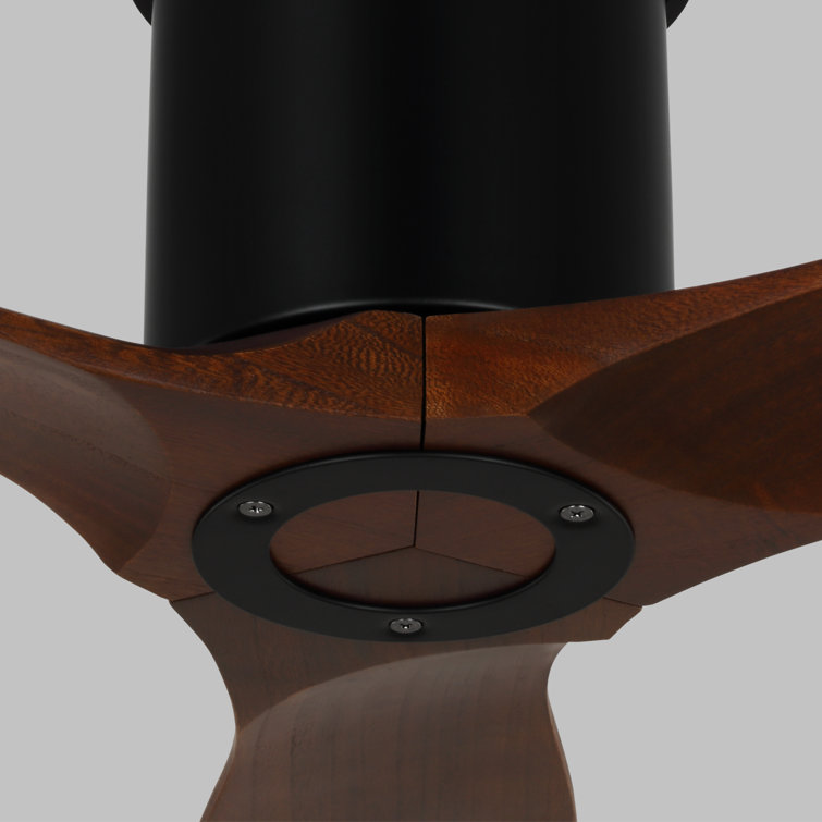52'' Midnight Black and Dark Walnut Ceiling Fan with LED Light