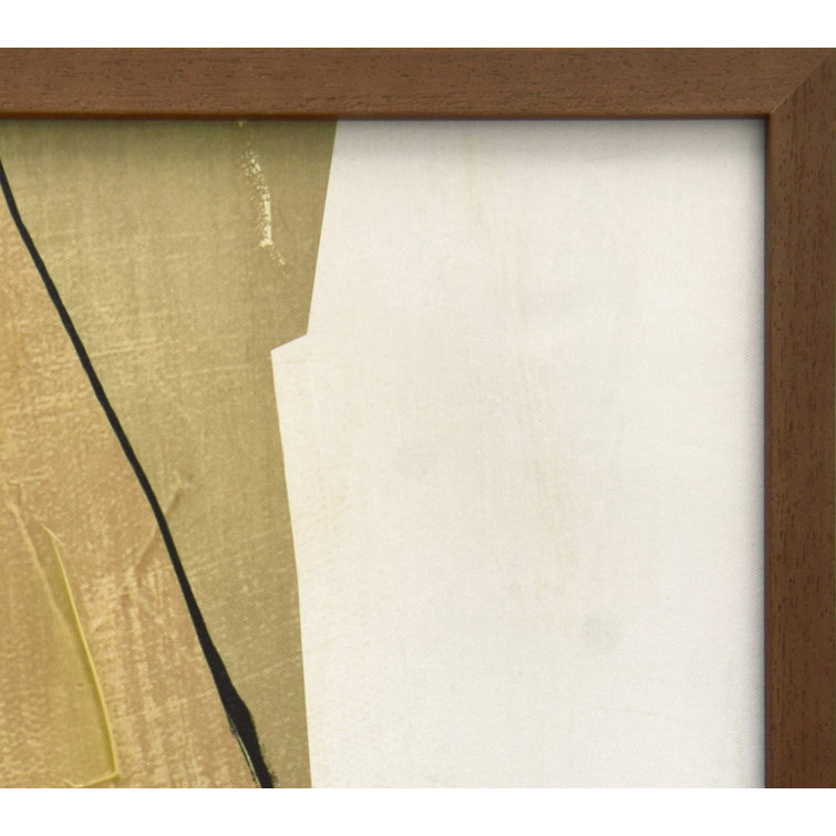 Mid-Century Modern Abstract Canvas with Pine Frame