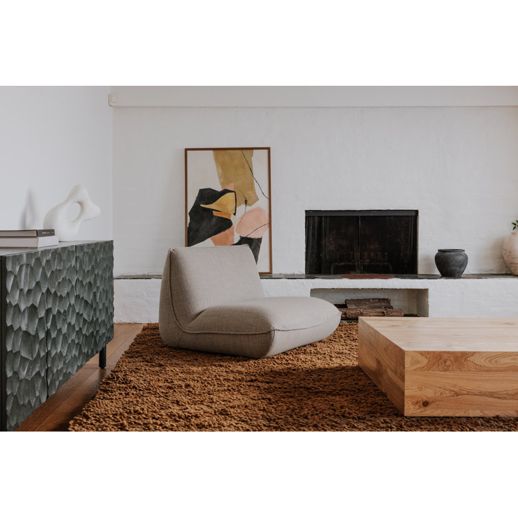 Mid-Century Modern Abstract Canvas with Pine Frame