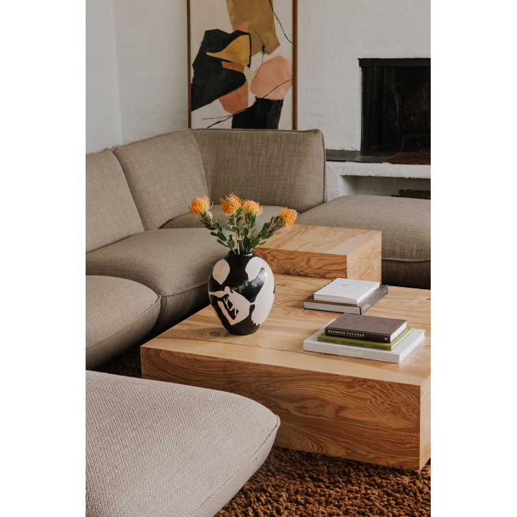 Mid-Century Modern Abstract Canvas with Pine Frame
