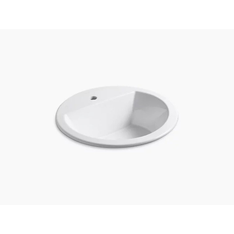 Bryant White Ceramic Oval Drop-In Bathroom Sink