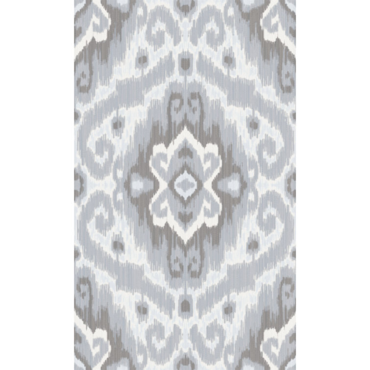 Grey Bohemian Ikat Self-Adhesive Removable Wallpaper Roll