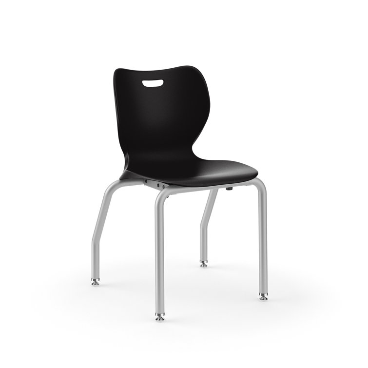 Onyx Black 19.5" Tubular Steel Stackable Classroom Chair