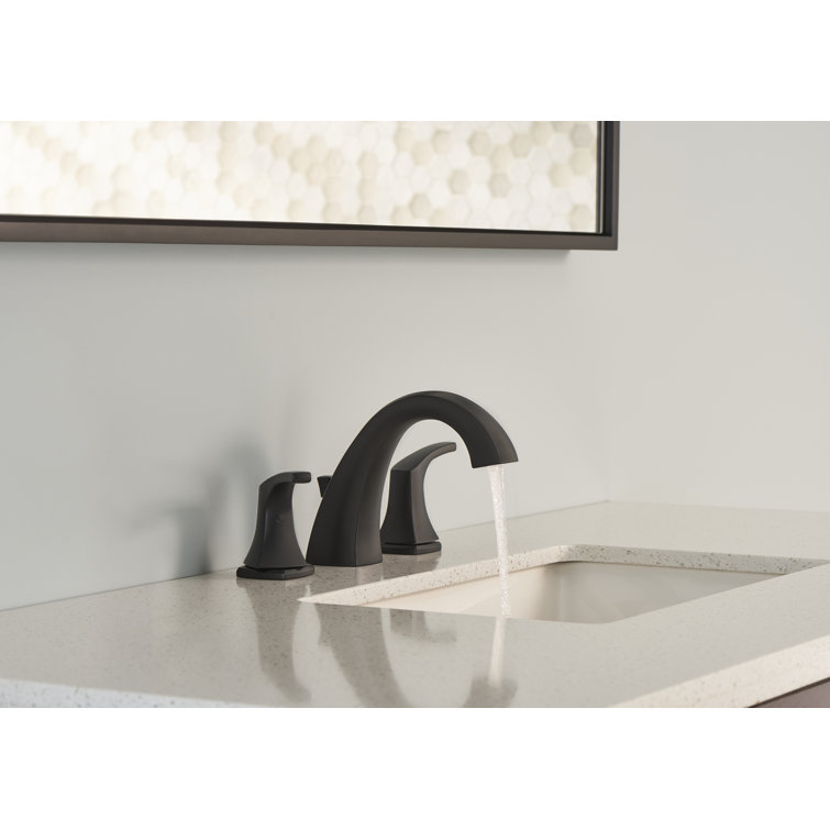 Vaughn Satin Black Stainless Steel Widespread Bathroom Faucet