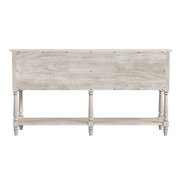 Aberdale 65" Gray Mahogany Sideboard with Marble Top