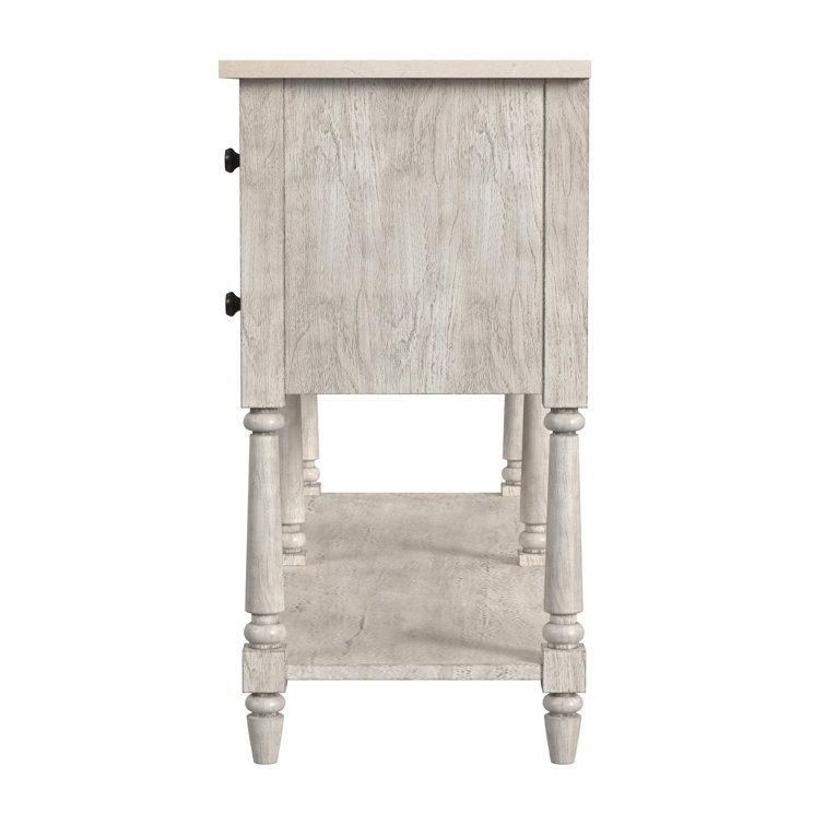 Aberdale 65" Gray Mahogany Sideboard with Marble Top