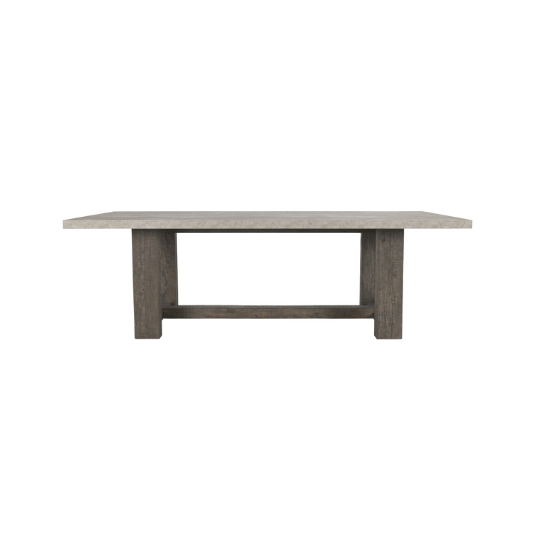 Reclaimed Wood and Concrete Trestle Dining Table