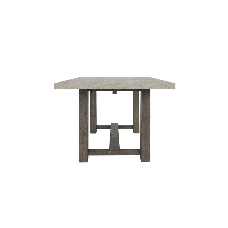 Reclaimed Wood and Concrete Trestle Dining Table