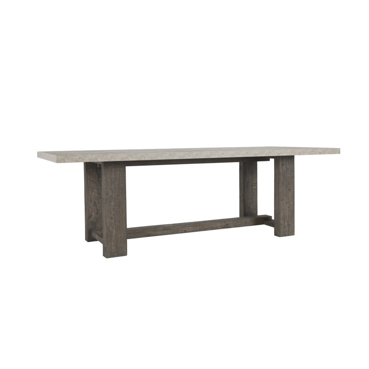 Reclaimed Wood and Concrete Trestle Dining Table