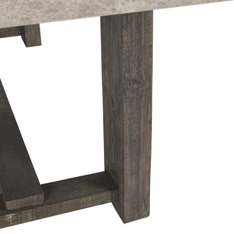 Reclaimed Wood and Concrete Trestle Dining Table