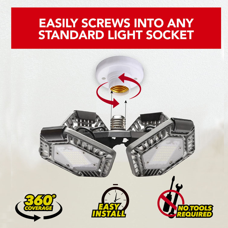 QuadBurst 5500 Lumens White LED Ceiling Light with Adjustable Panels