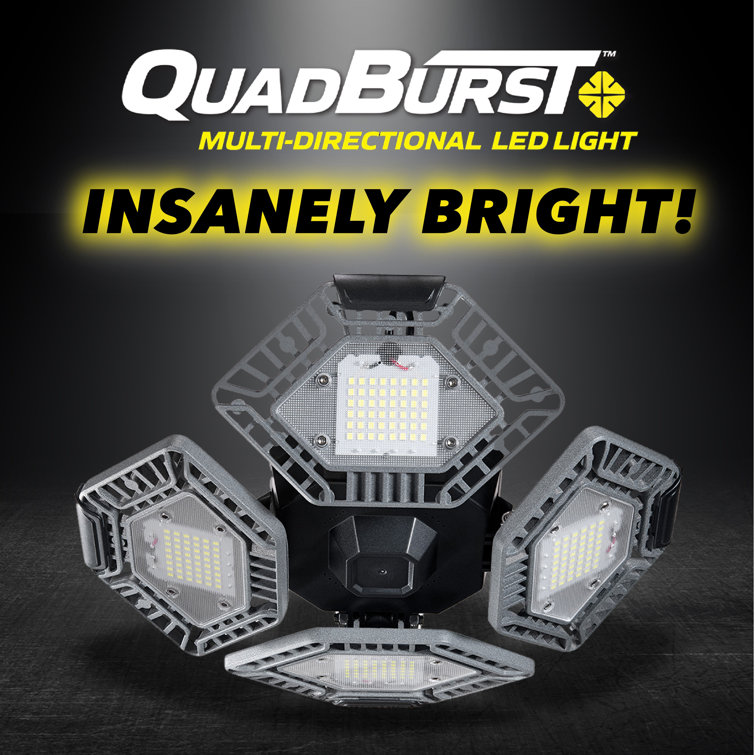 QuadBurst 5500 Lumens White LED Ceiling Light with Adjustable Panels