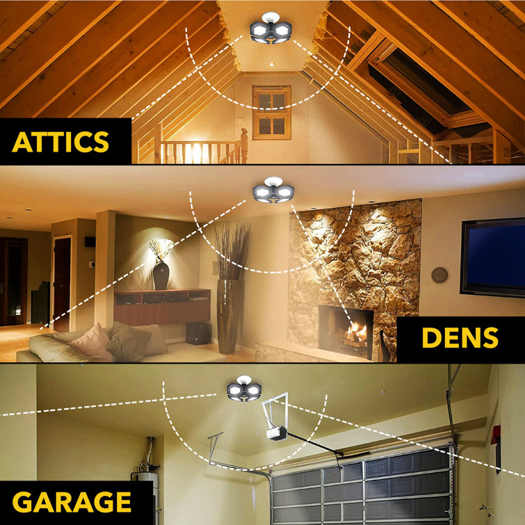 QuadBurst 5500 Lumens White LED Ceiling Light with Adjustable Panels