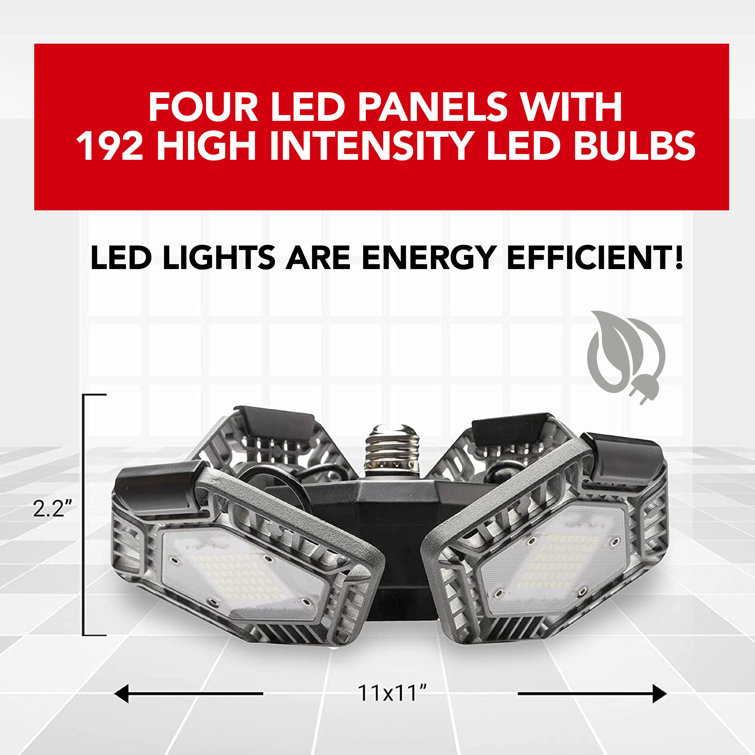 QuadBurst 5500 Lumens White LED Ceiling Light with Adjustable Panels