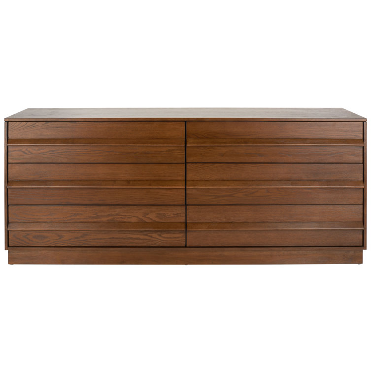Deirdra Medium Oak 6-Drawer Dresser with Sleek Handles