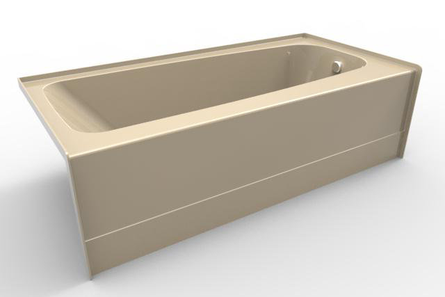 Bone Acrylic Alcove Bathtub with Jets, 72'' x 32''