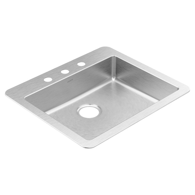Stainless Steel Single Bowl Drop-In Kitchen Sink with Rear Drain