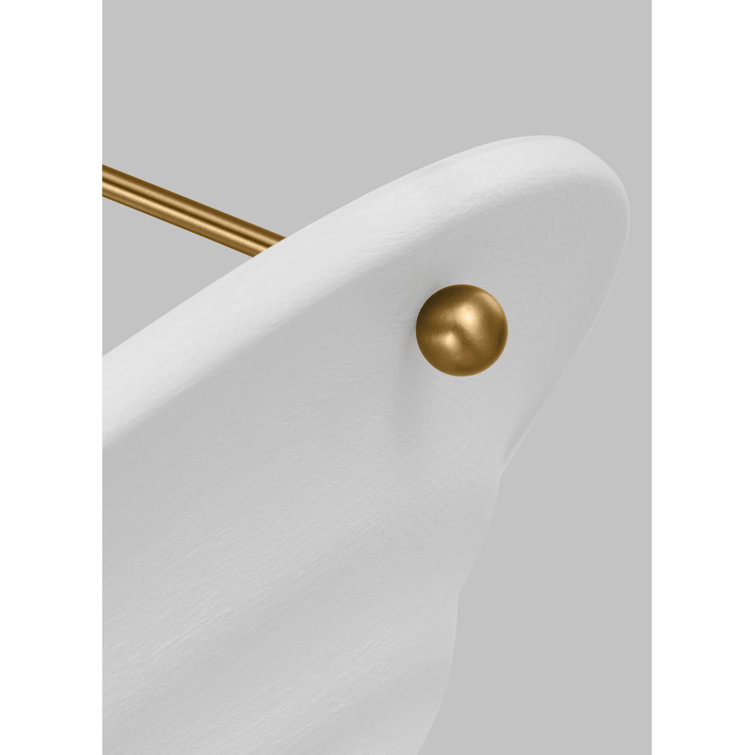 Textured White and Brass 3-Light Indoor Pendant
