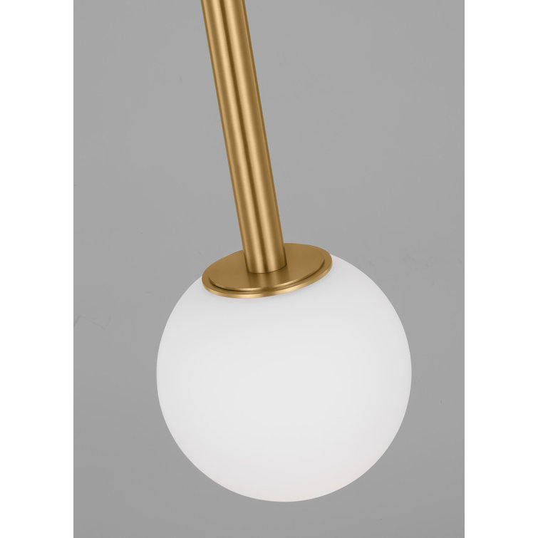 Burnished Brass and Glass Globe LED Pendant Light