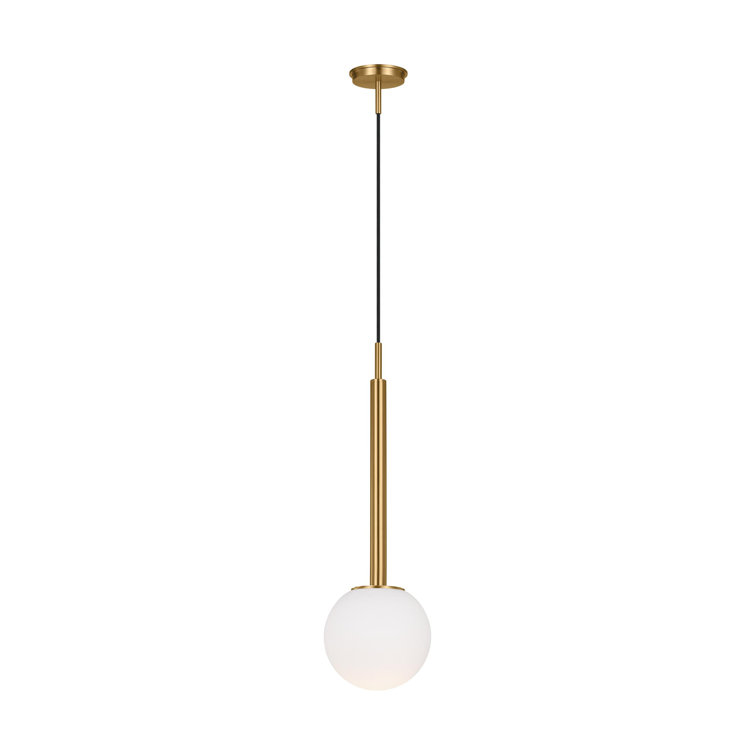 Burnished Brass and Glass Globe LED Pendant Light