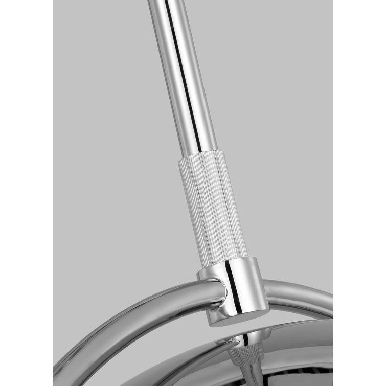 Polished Nickel Globe Pendant with Milk White Glass Shade