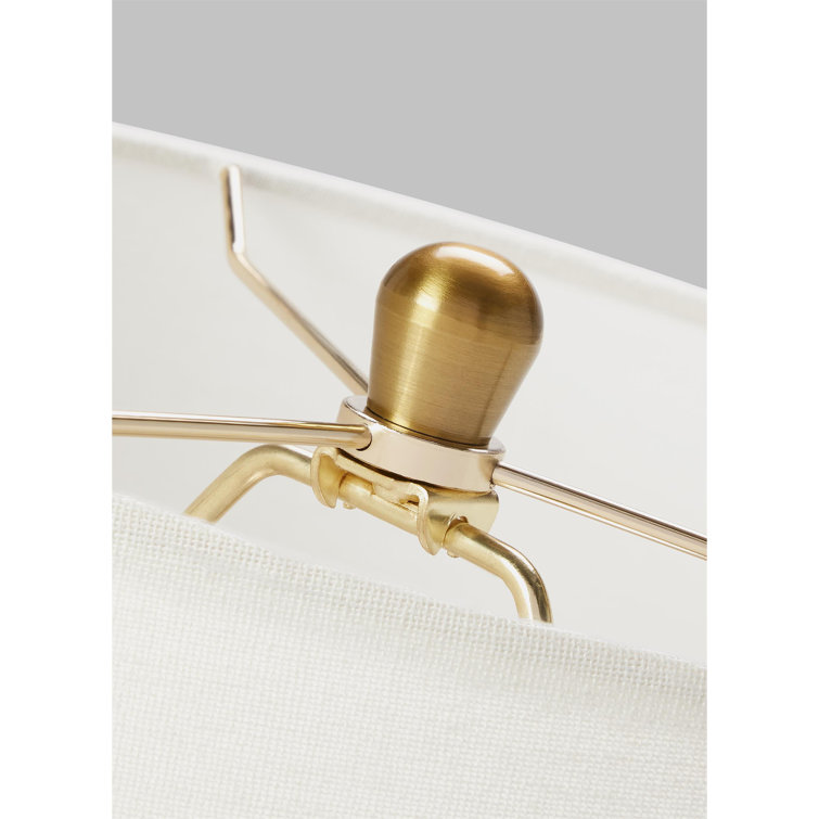 Green Ceramic Table Lamp with White Linen Shade
