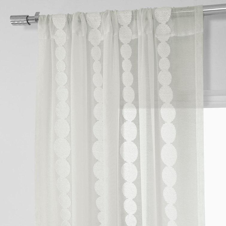 Gold Embroidered Sheer Ground Length Drape Panel